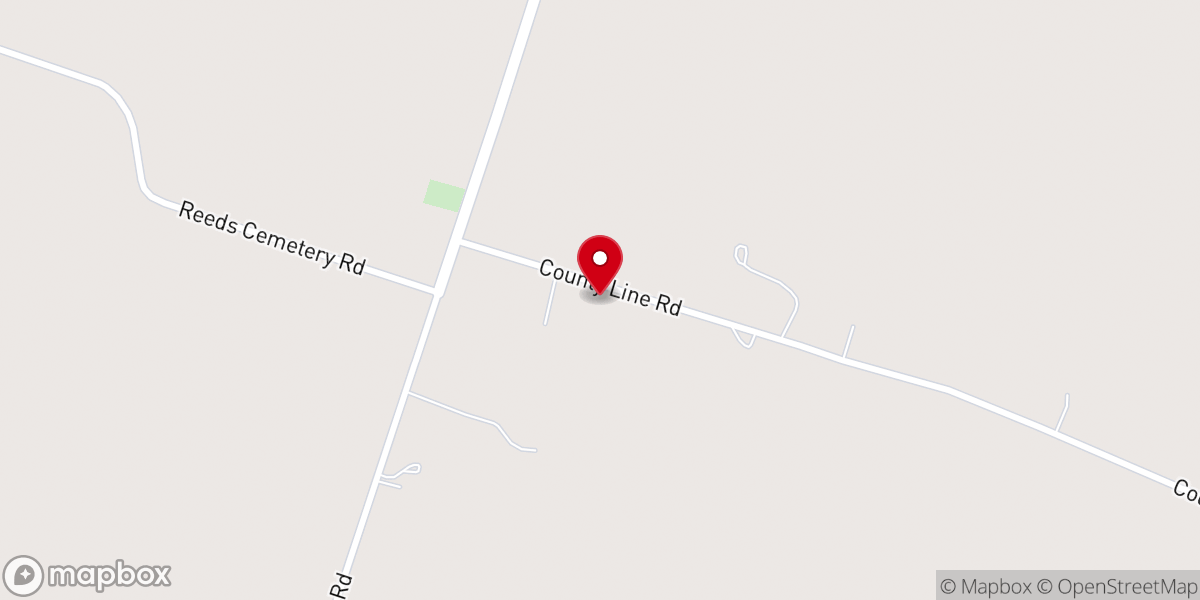 Map showing location of County Line Church