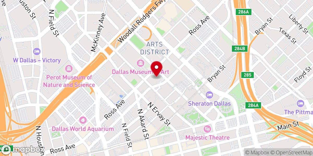 Map showing location of First United Methodist Church, Dallas