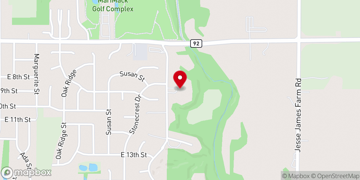Map showing location of Kearney Bible Church