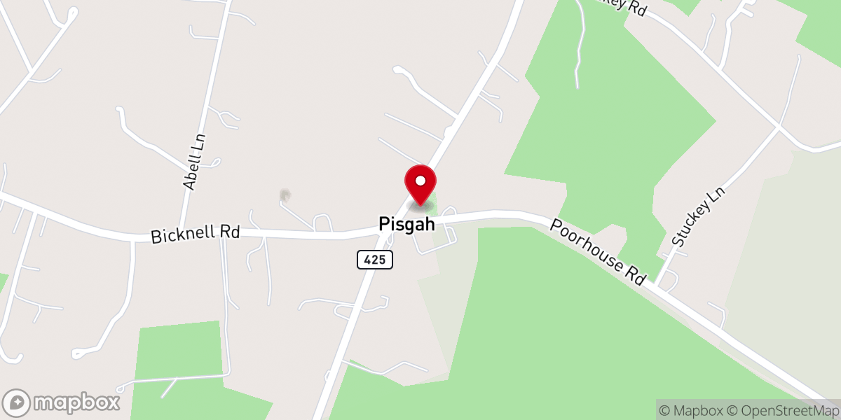 Map showing location of Pisgah United Methodist Church