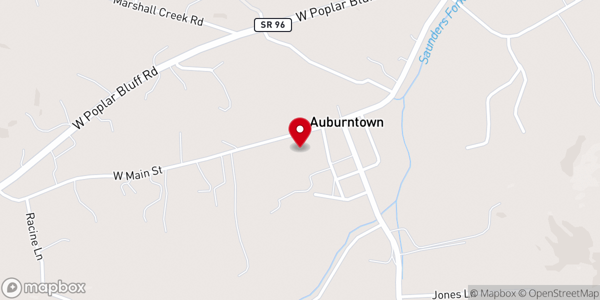 Map showing location of Auburn Baptist Church