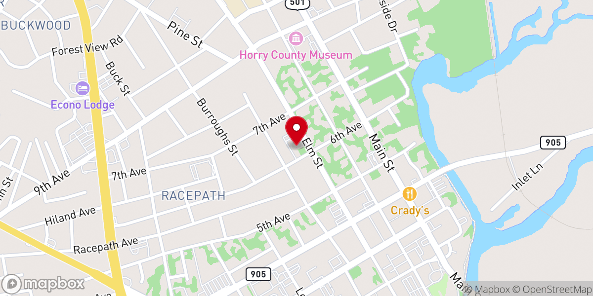 Map showing location of First Baptist Conway GracePoint Church