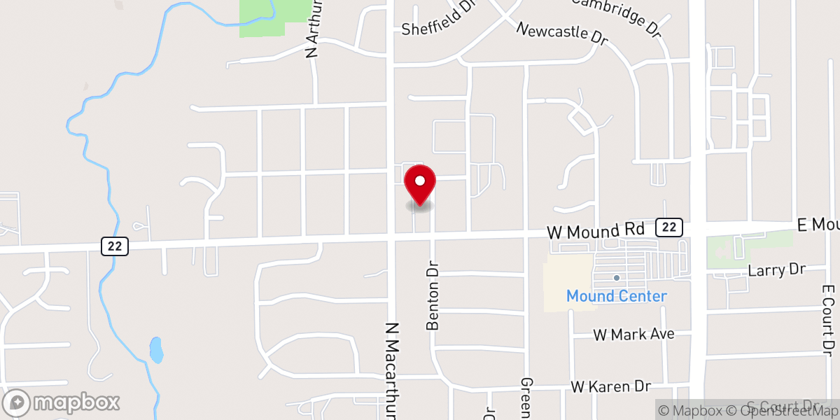 Map showing location of Antioch Missionary Baptist Church