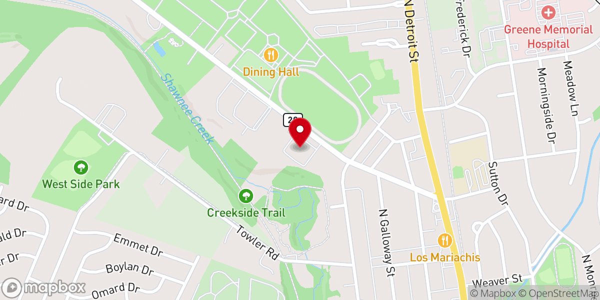 Map showing location of Xenia United Presbyterian Church
