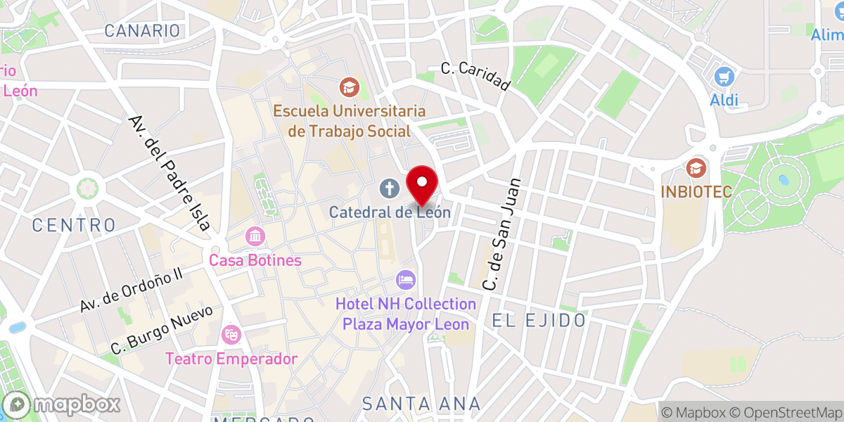 Map showing location of Asociación Leonesa de Caridad