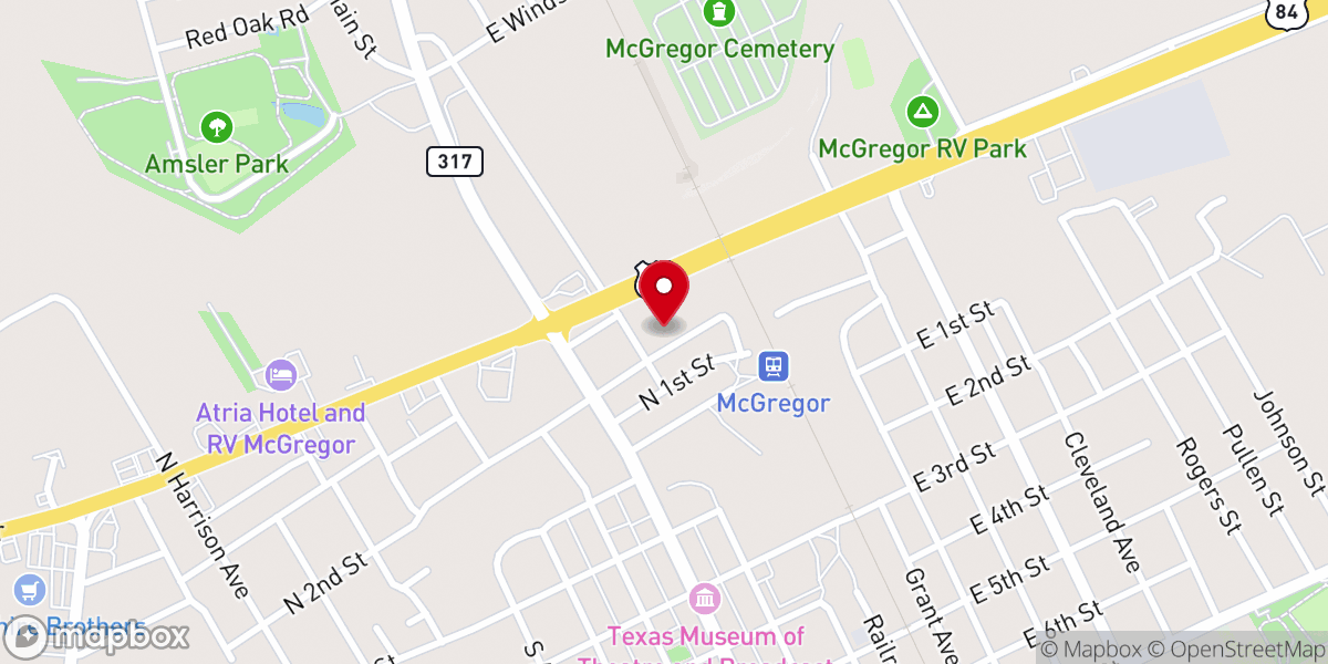 Map showing location of Bethlehem Christian Church