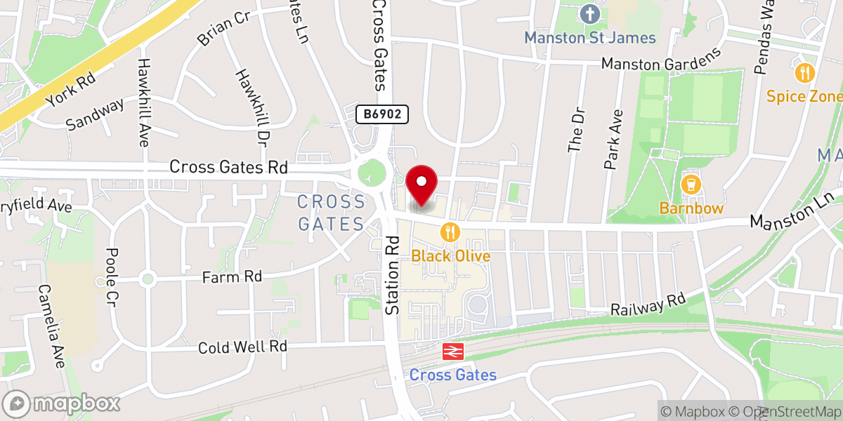 Map showing location of Crossgates Methodist Church