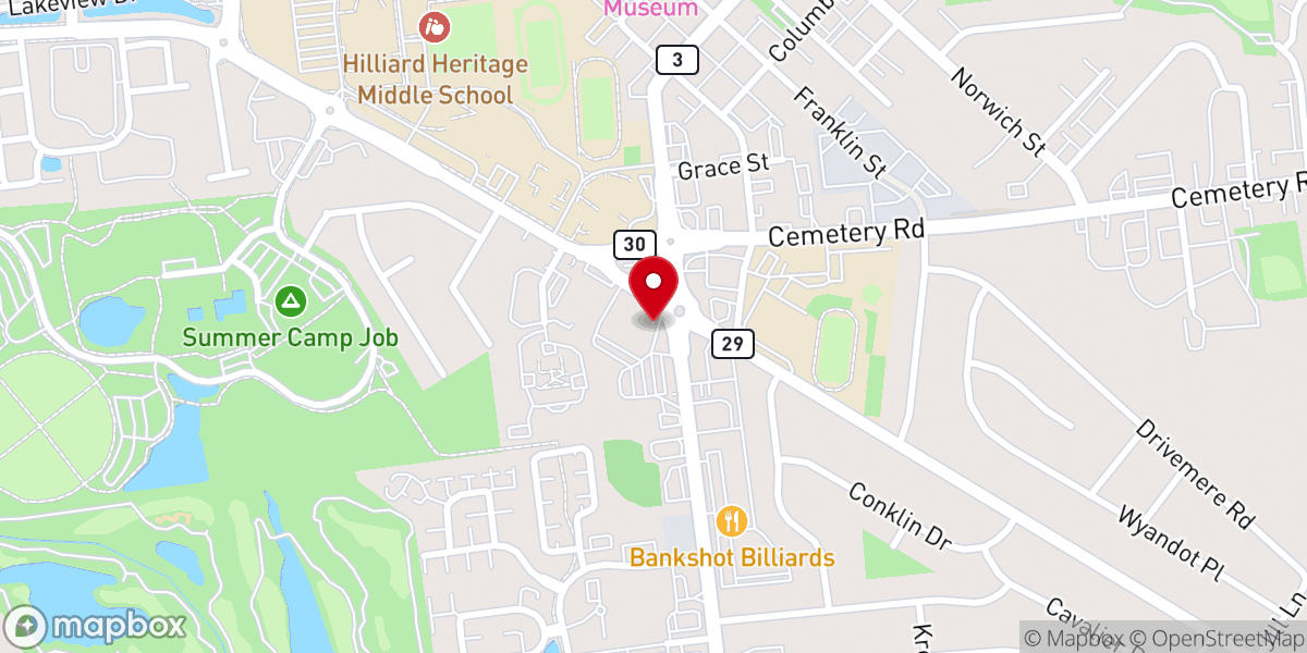Map showing location of Hilliard United Methodist Church Preschool
