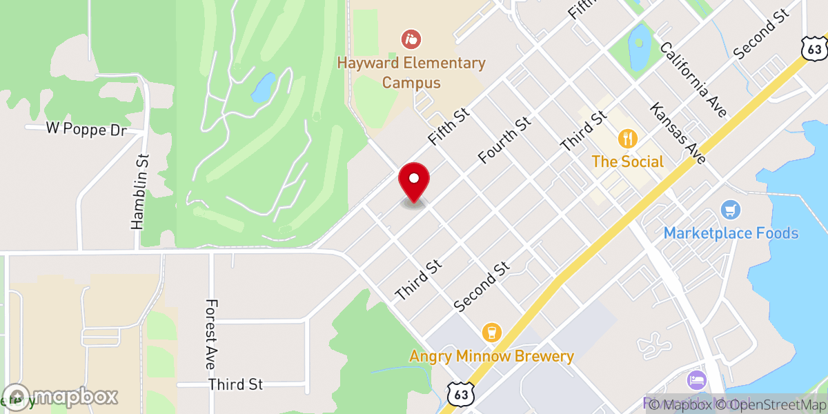 Map showing location of Hayward Seventh-Day Adventist Church
