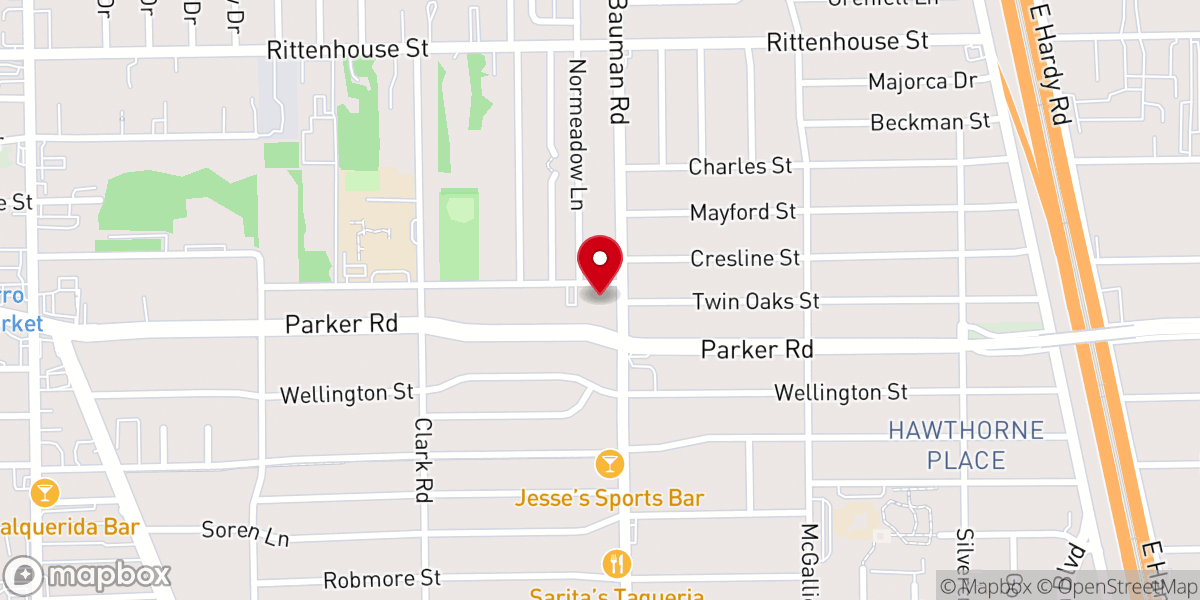 Map showing location of Bauman Road Missionary Baptist Church