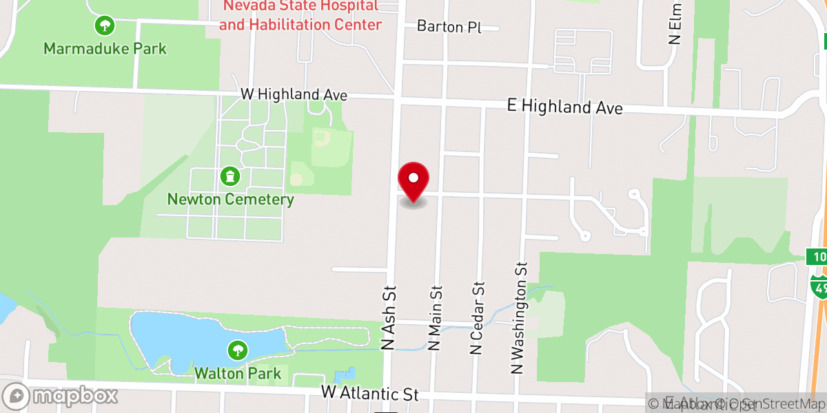 Map showing location of Trinity Lutheran Church