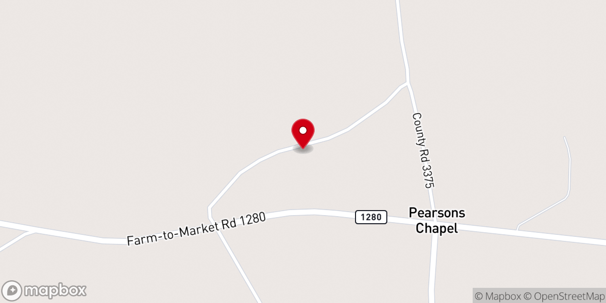 Map showing location of Pearson Chapel Baptist Church