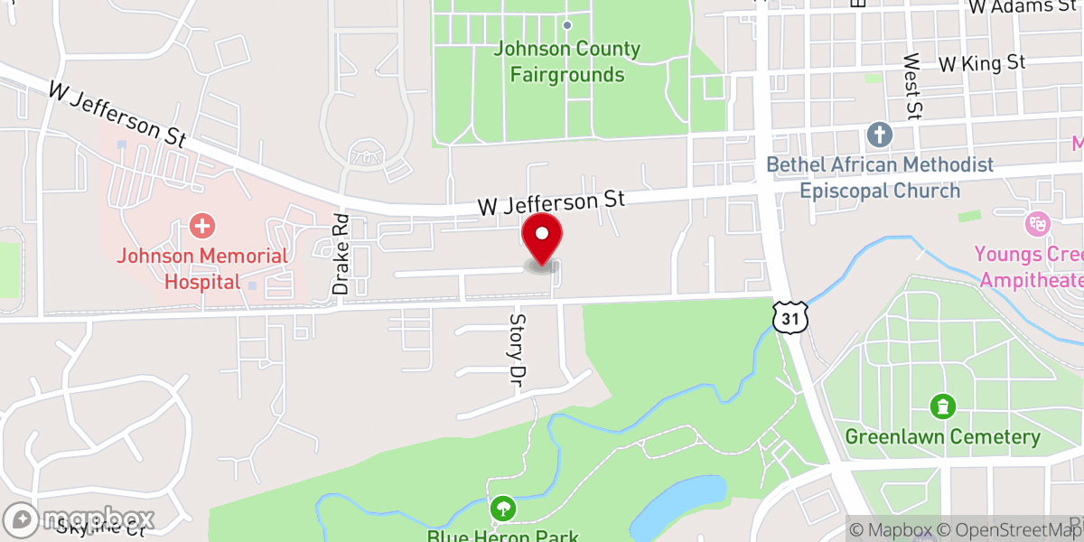 Map showing location of Franklin Pilgrim Holiness Church