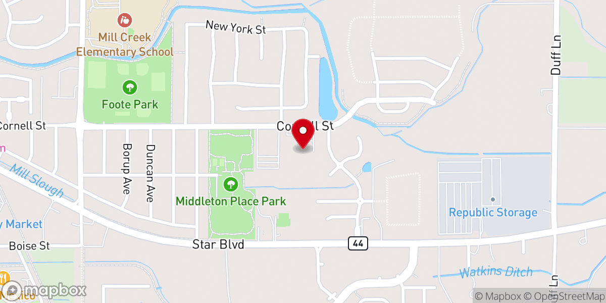 Map showing location of Canyon Springs Christian Church