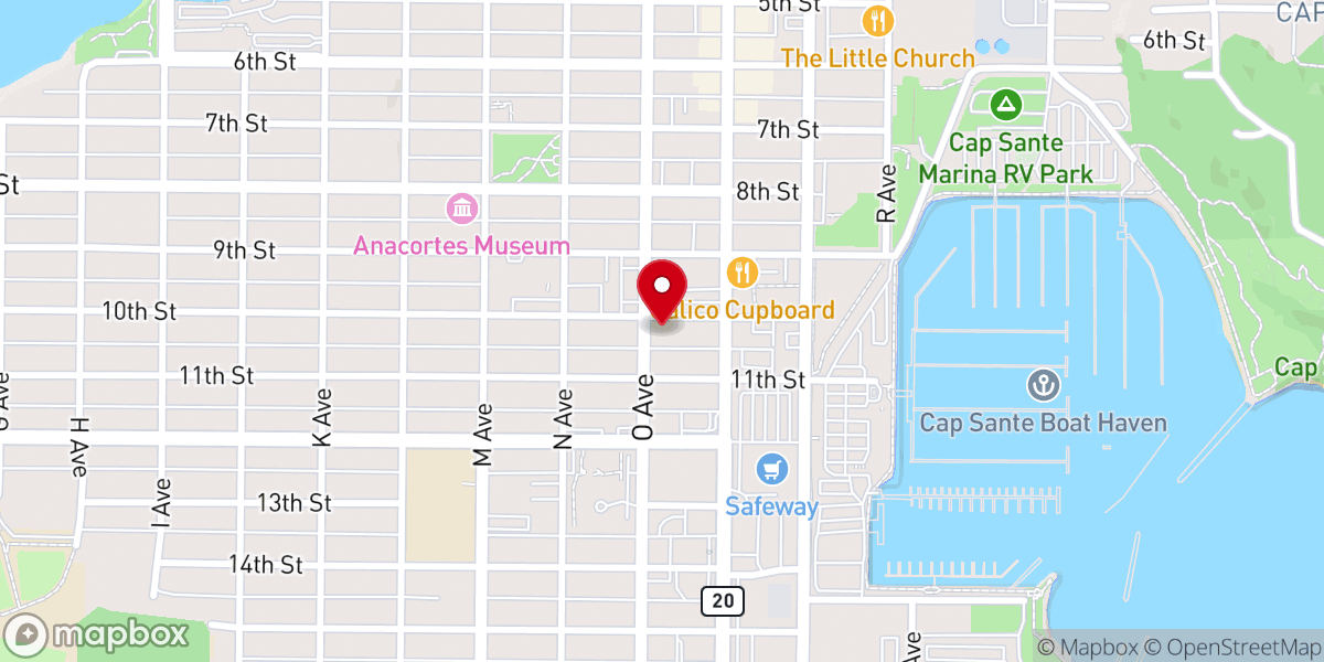 Map showing location of Anacortes Christian Reformed Church