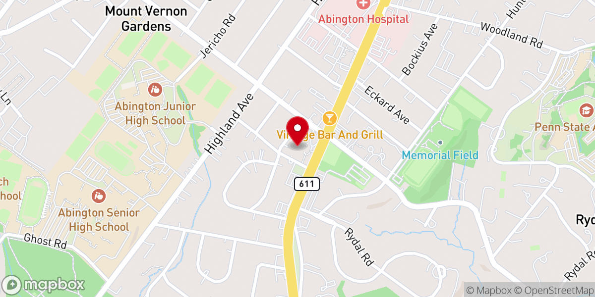 Map showing location of Abington Presbyterian Church