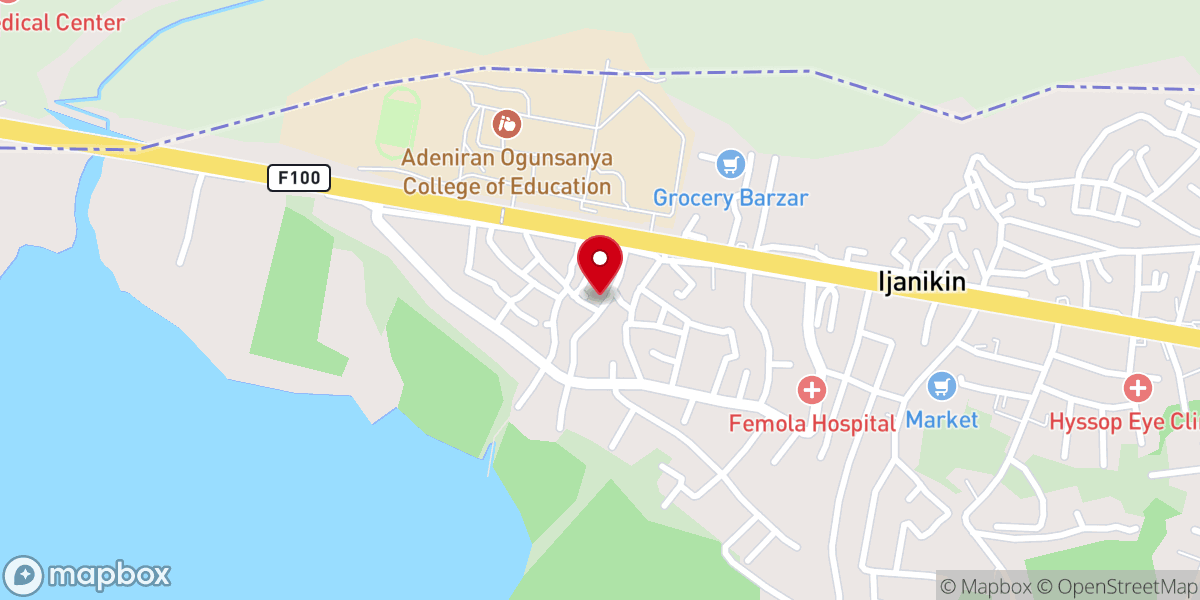 Map showing location of United African Methodist Church (Eleja), Oto-Awori