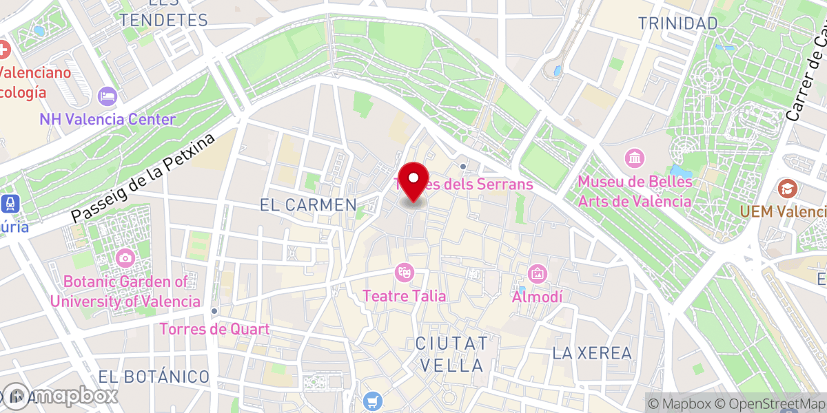 Map showing location of Muralla árabe de Valencia