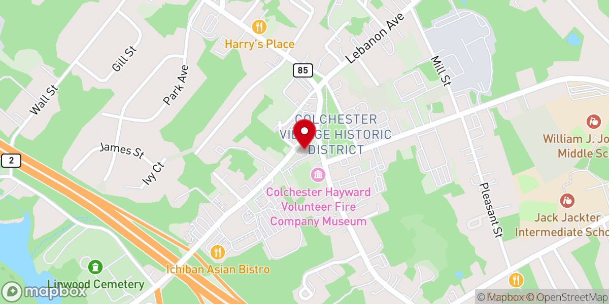Map showing location of Colchester Federated Church