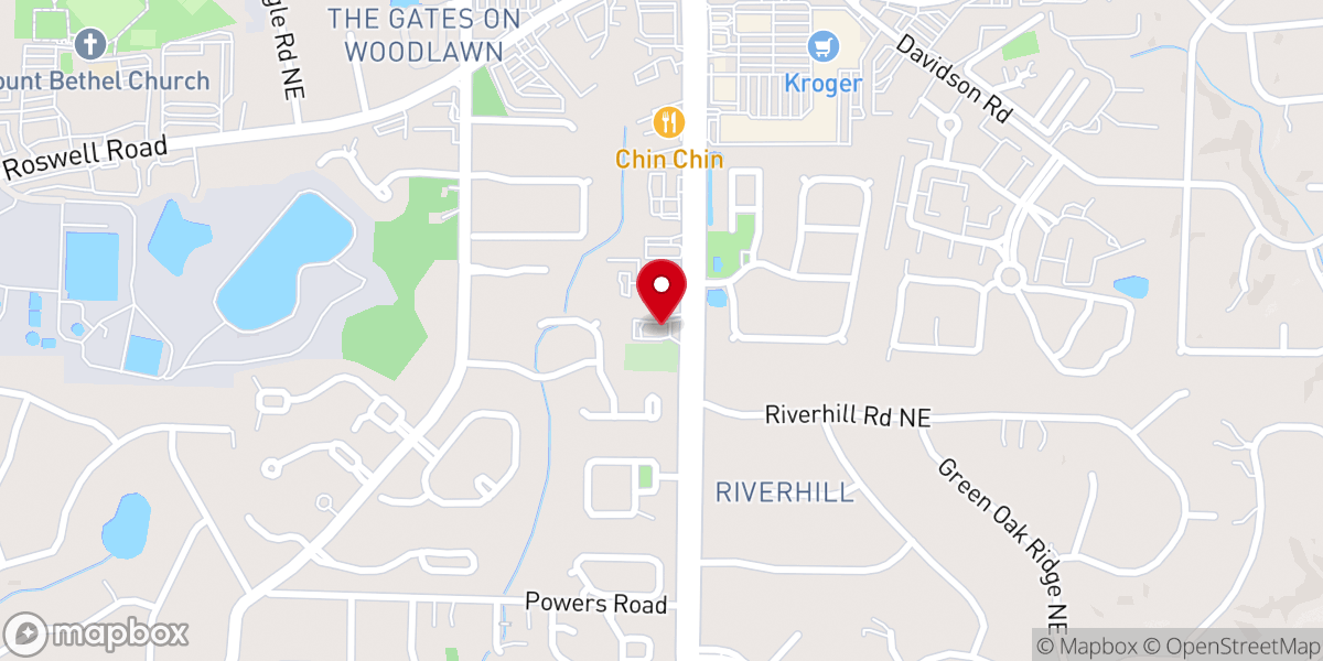 Map showing location of Chattahoochee Baptist Church