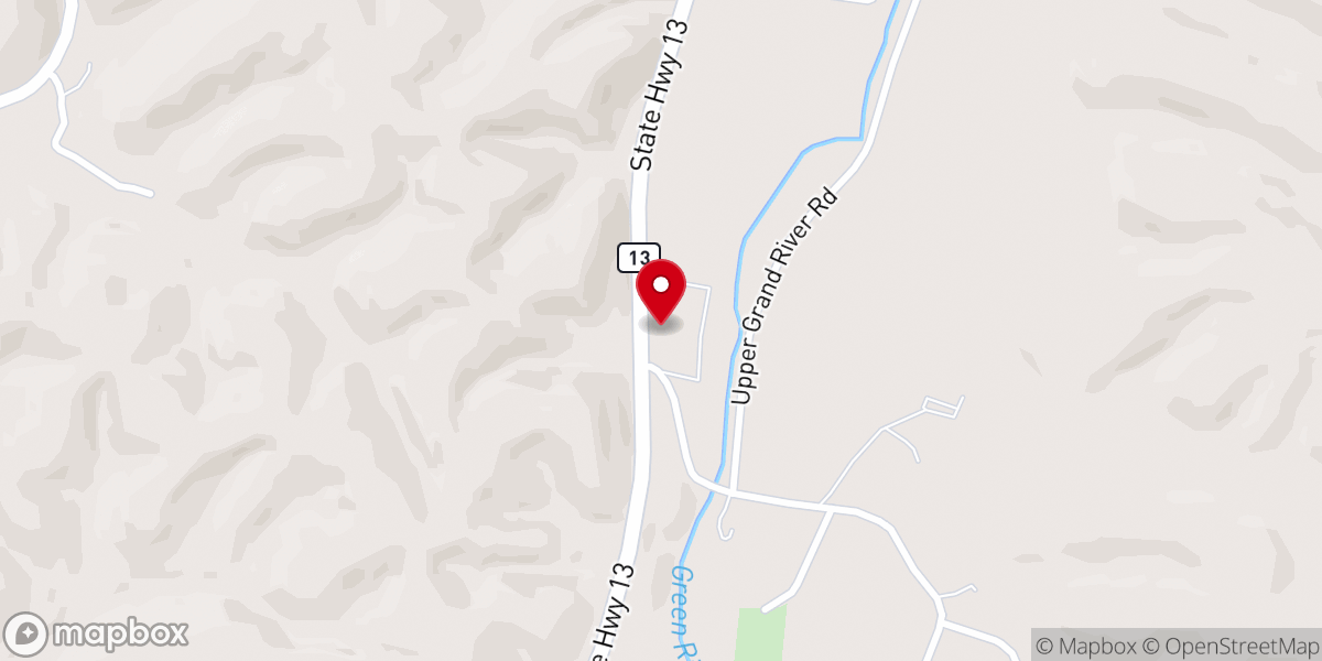 Map showing location of Green River Baptist Church