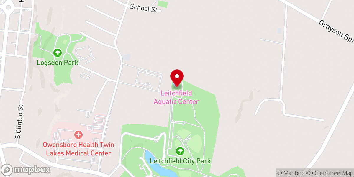 Map showing location of Leitchfield Aquatic Center