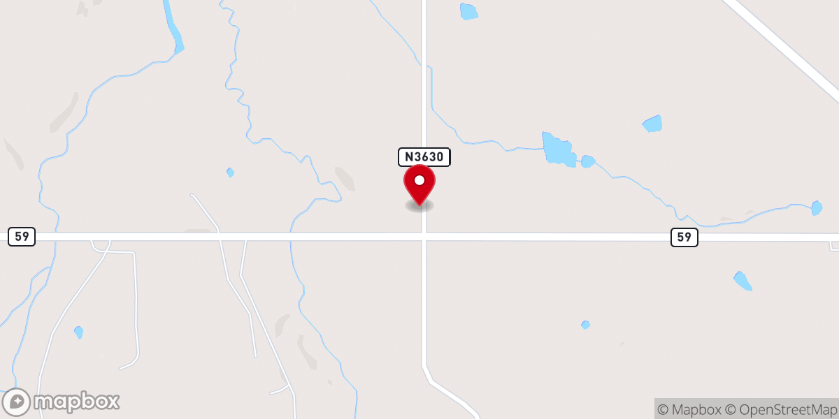 Map showing location of Hilltop Free Will Baptist Church