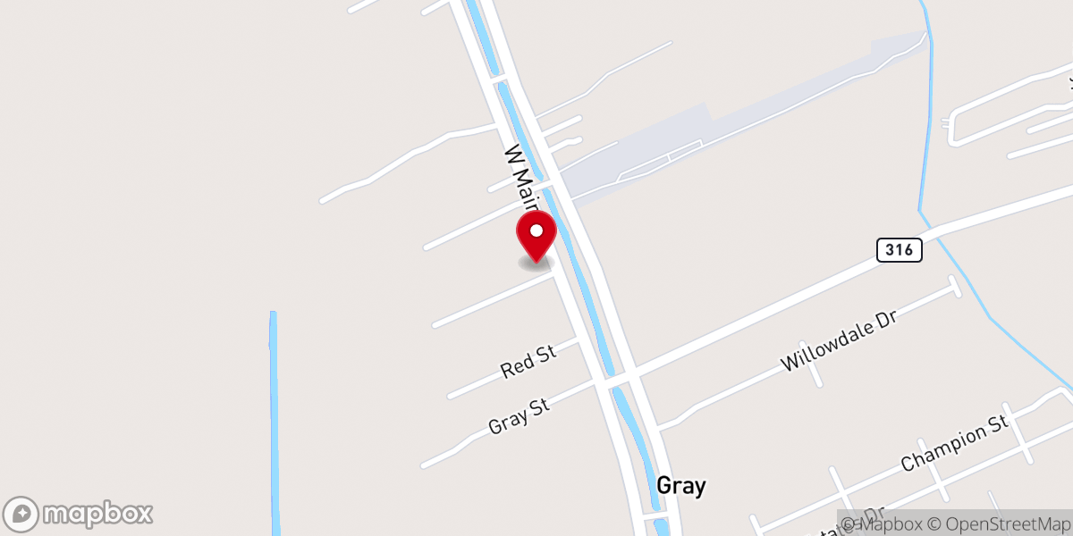 Map showing location of Full Gospel United Pentecostal Church - Gray