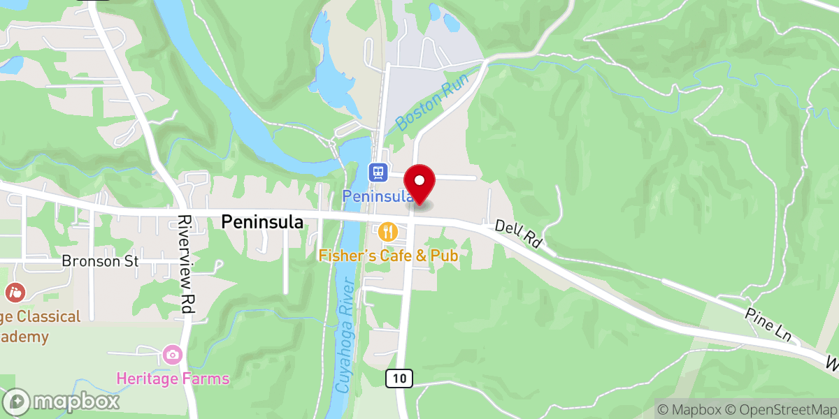 Map showing location of Peninsula United Methodist