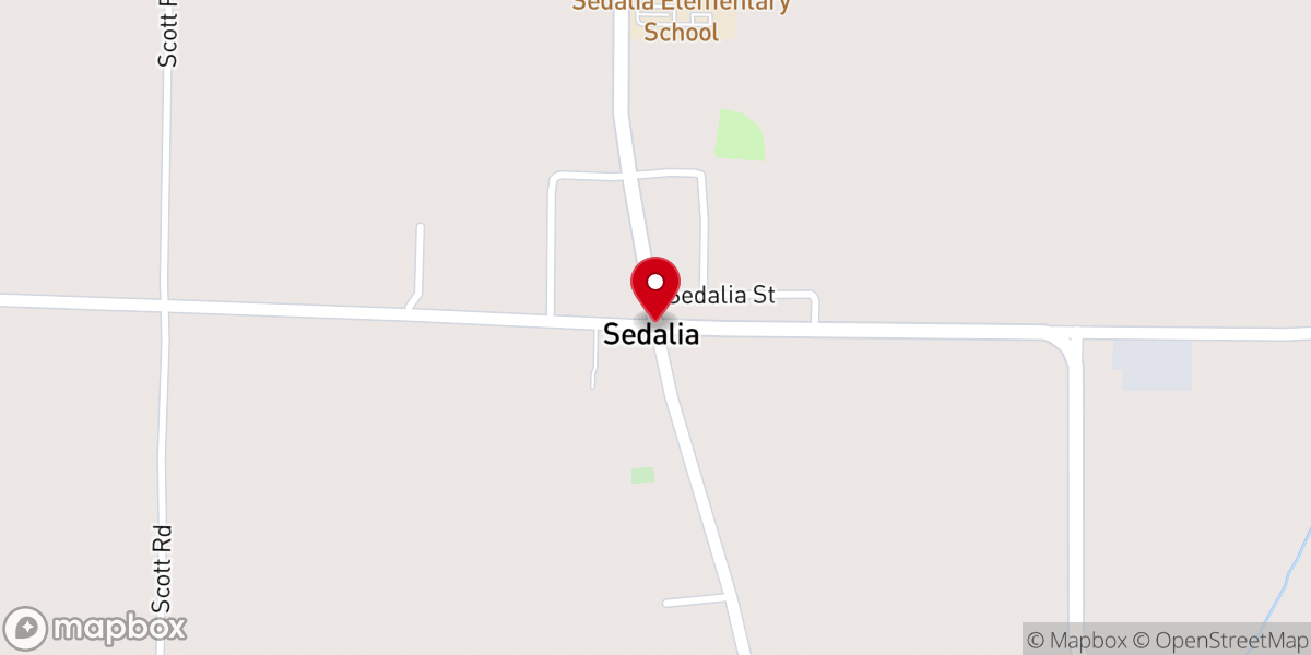 Map showing location of Sedalia