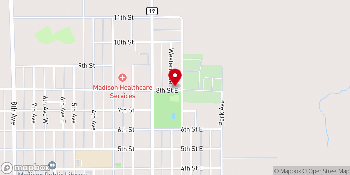 Map showing location of Garfield Lutheran Church Parsonage