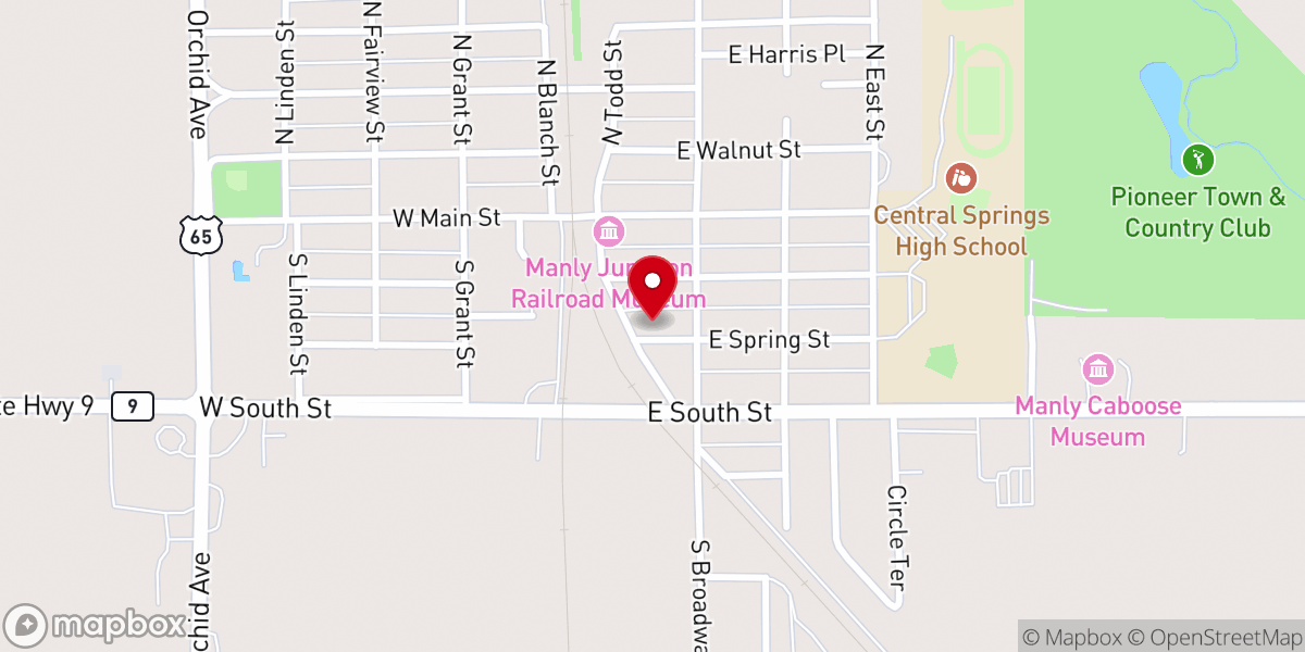 Map showing location of Bride Colonial Chapel & Crematory