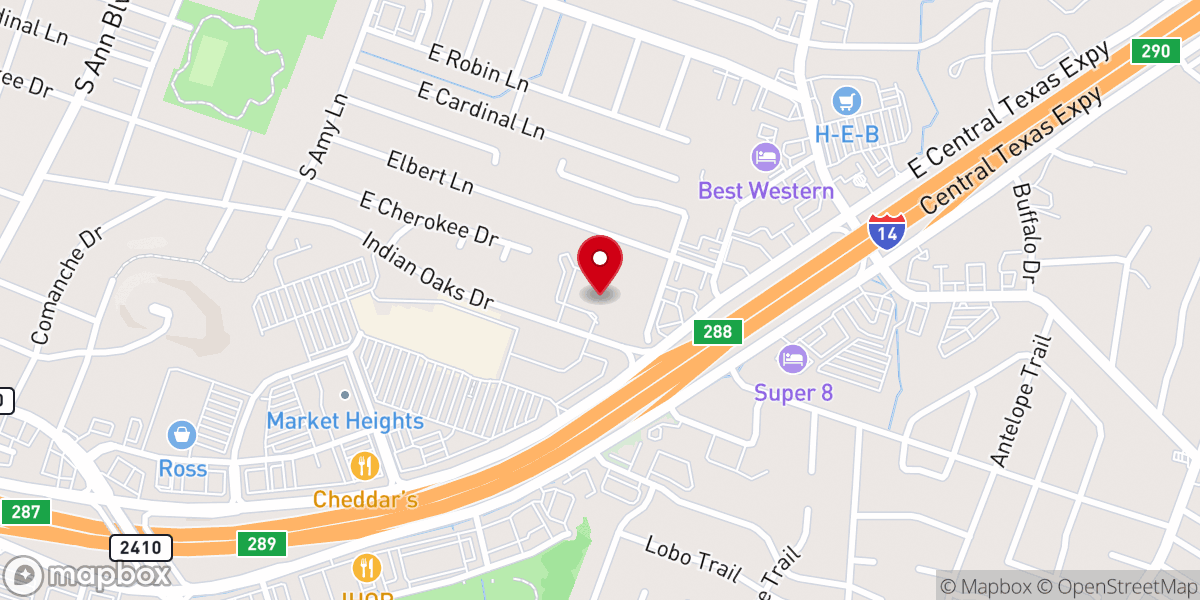 Map showing location of Harker Heights Nursing & Rehabilitation