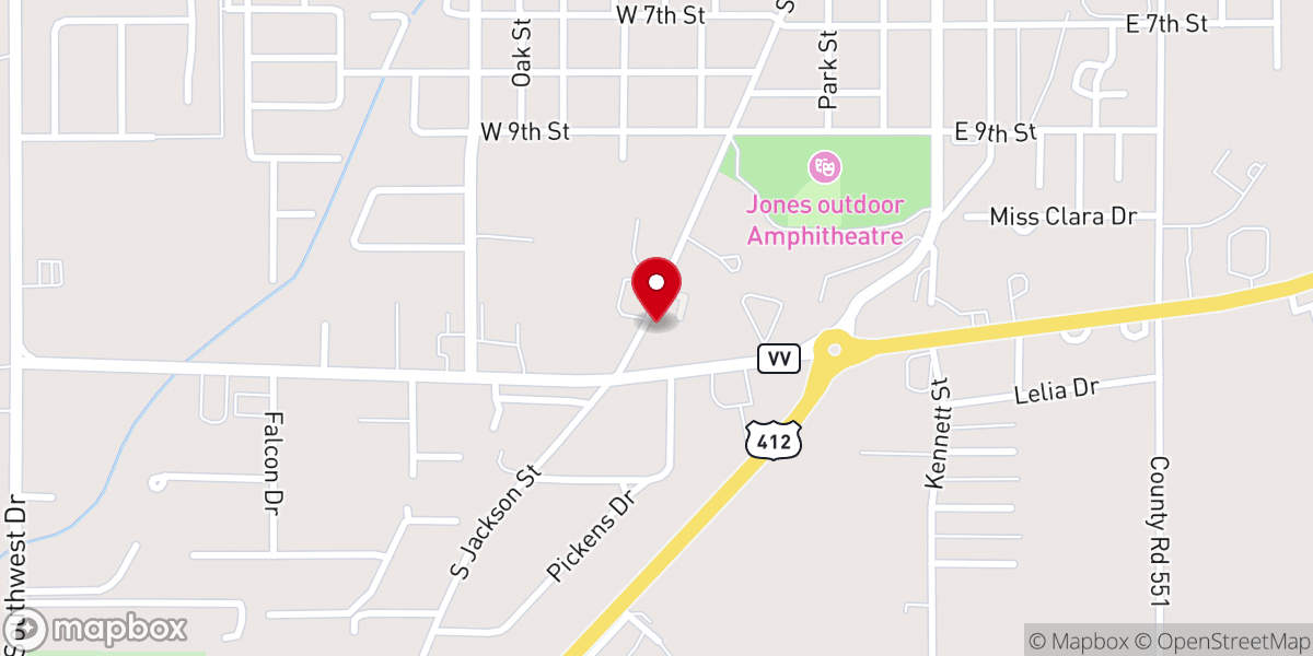 Map showing location of Faith Methodist Church
