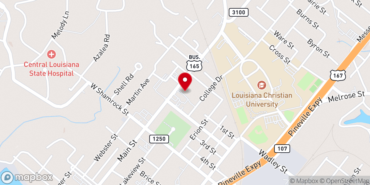 Map showing location of Evergreen Presbyterian