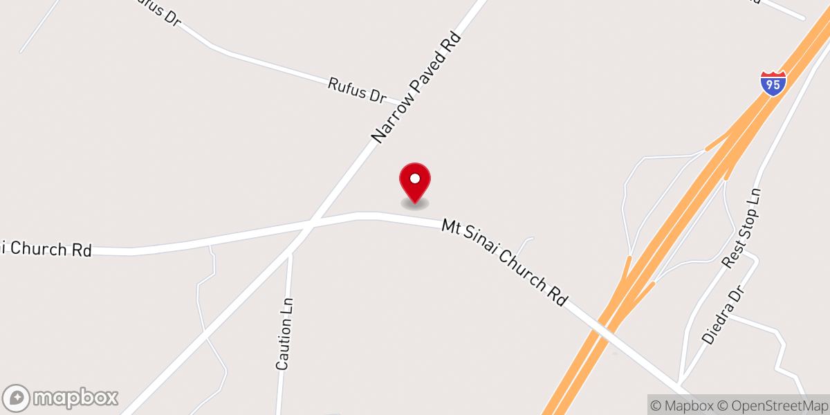 Map showing location of Mt Sinai AME Church
