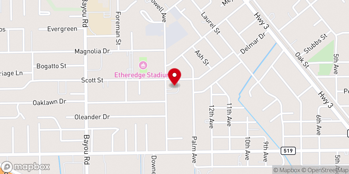 Map showing location of First United Methodist Church, La Marque