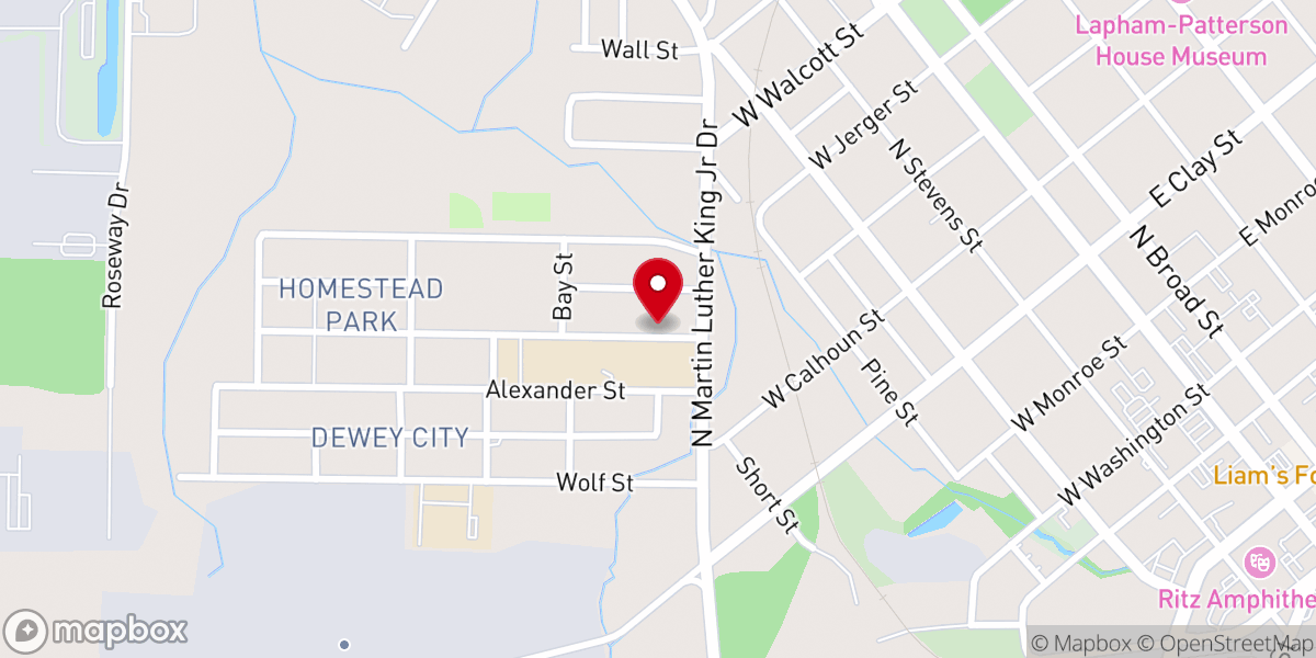 Map showing location of St James Primitive Baptist Church