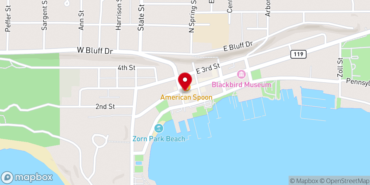 Map showing location of Harbor Springs Area Chamber of Commerce