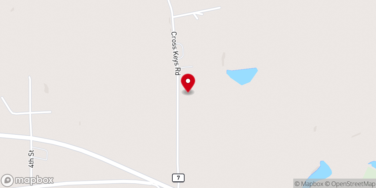 Map showing location of Mary Magdeline Baptist Church