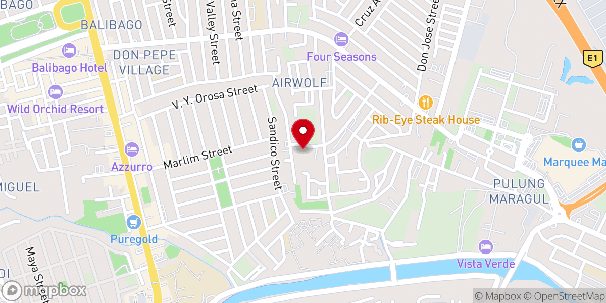 Map showing location of Angeles Community Church (ACC)