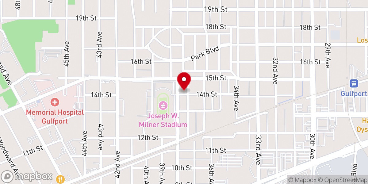 Map showing location of Gulf Gardens Baptist Church