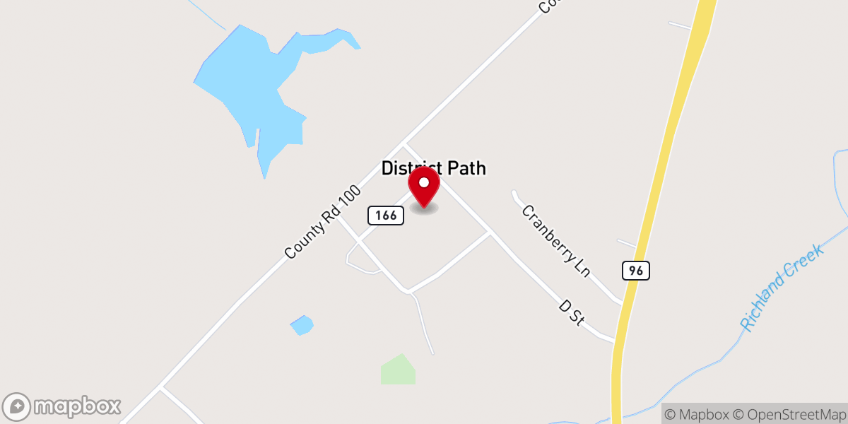 Map showing location of Liberty Freewill Baptist Church