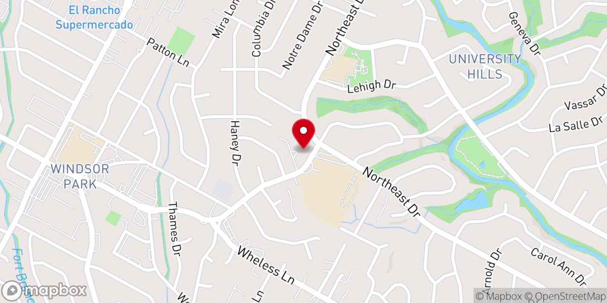 Map showing location of Hope Lutheran Church