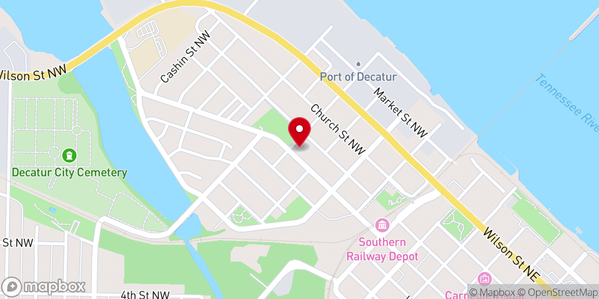 Map showing location of King's Memorial United Methodist Church