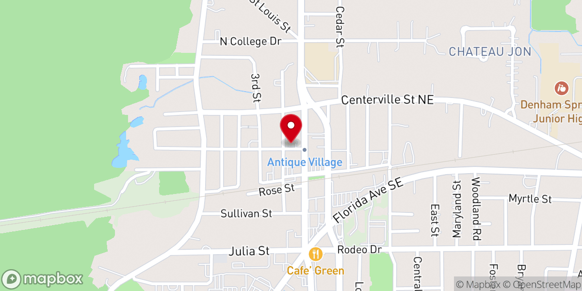 Map showing location of Denham Springs Old City Hall