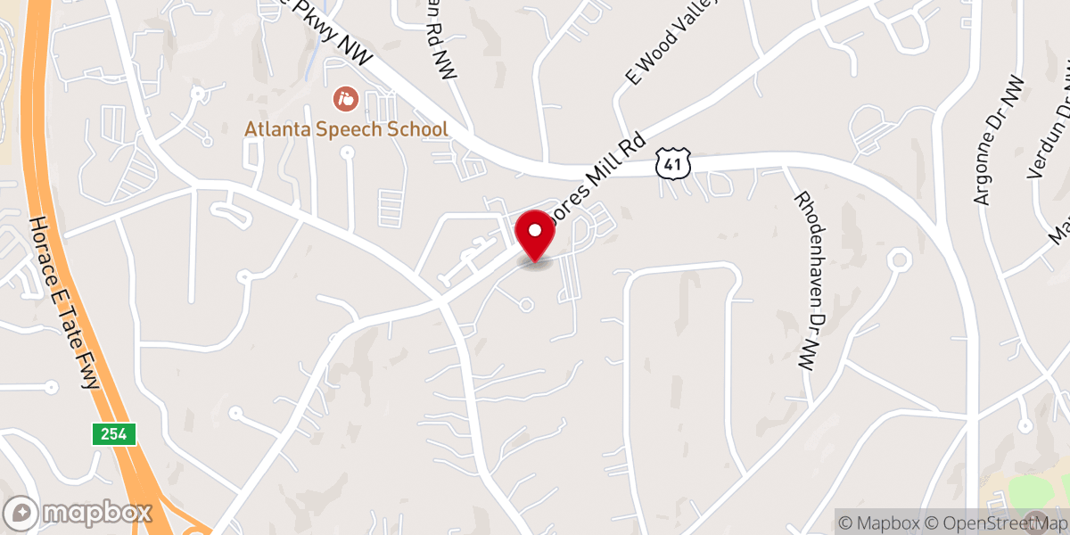 Map showing location of Trinity Presbyterian Church