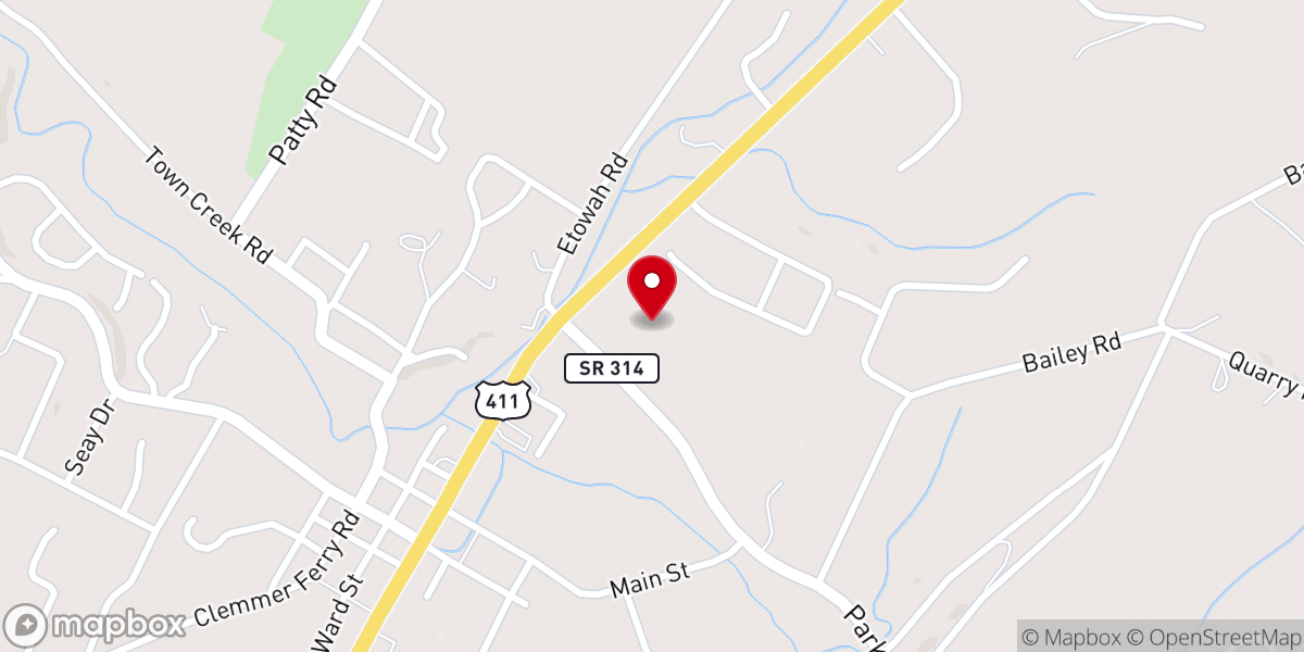 Map showing location of Benton First Baptist Church