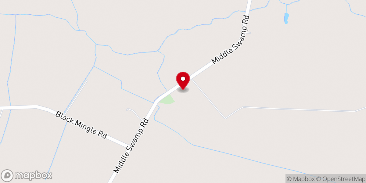 Map showing location of Middle Swamp Church