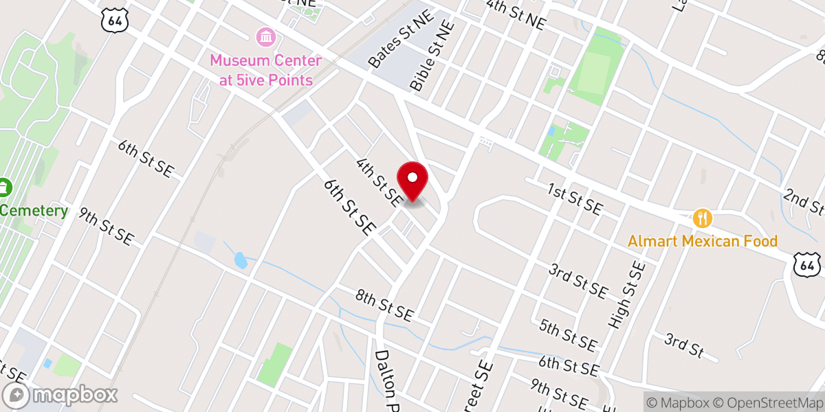 Map showing location of East Side Church of Christ